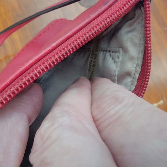 COACH Red Leather Zippered Wristlet Coin Purse 6” x 4” - Picture 12 of 12